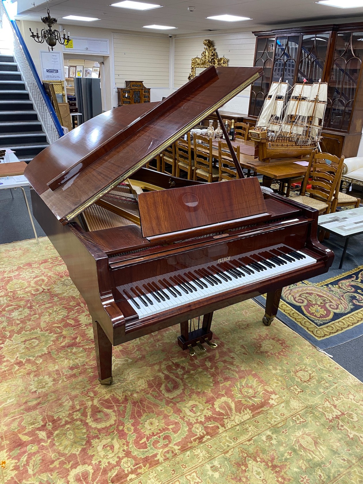A Petrof 6ft 2in Model III grand piano, mahogany cased, serial number 513137 circa 1994.